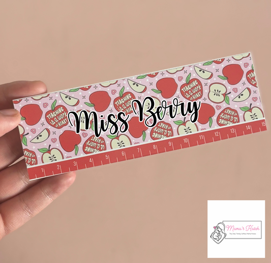 Teacher Ruler - Seamless Apple - Teacher Gift