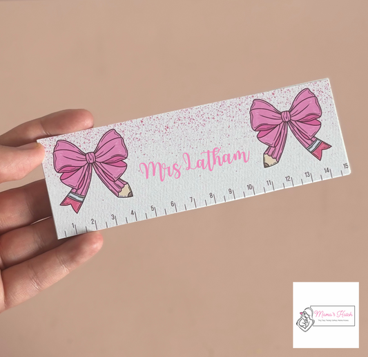 Teacher Ruler - Pink Bow Pencil - Teacher Gift