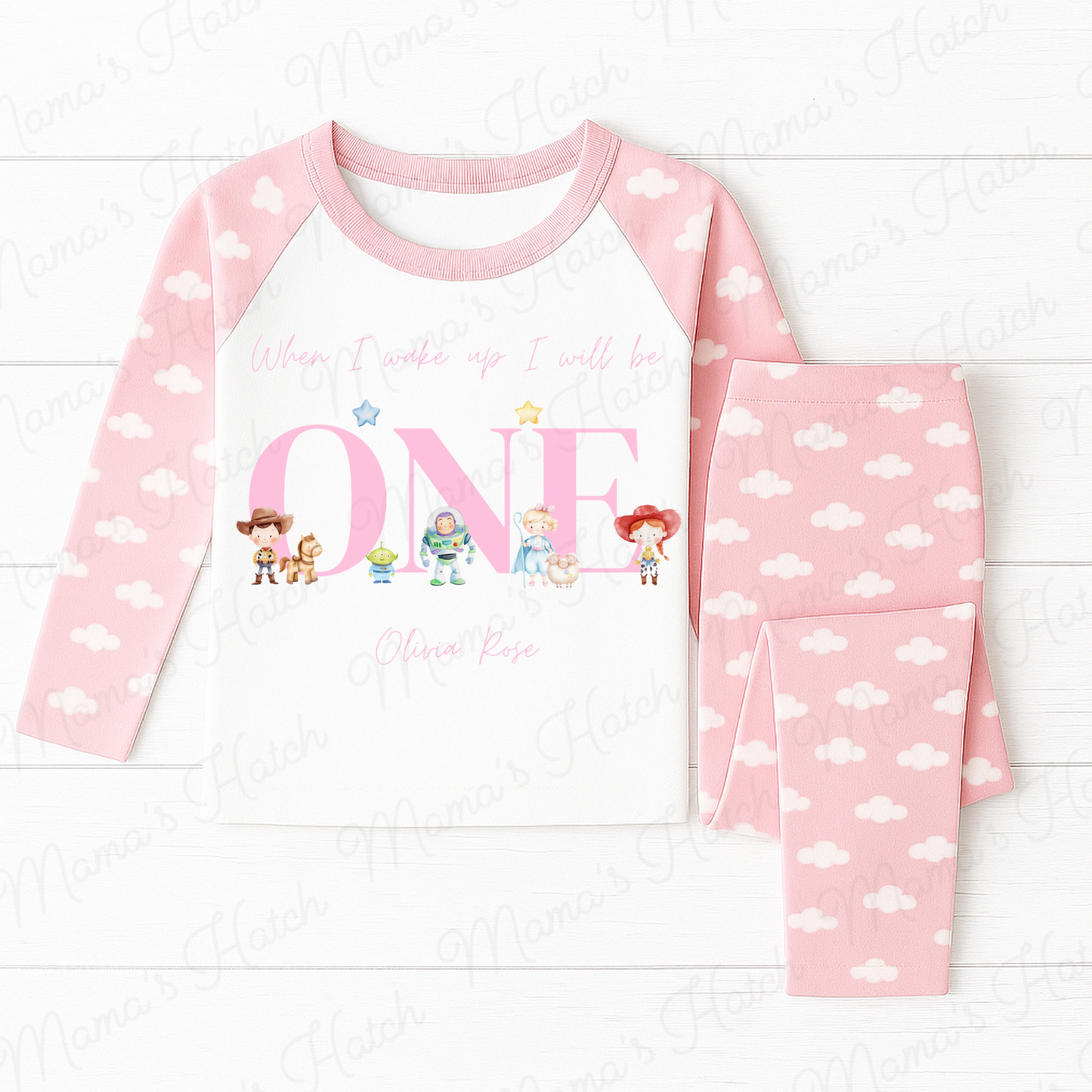 Personalised Pink Toy Story Birthday Pyjamas