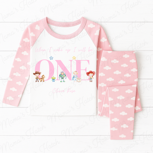 Personalised Pink Toy Story Birthday Pyjamas