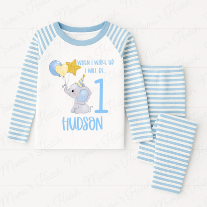Blue Elephant When I Wake Up I Will Be Birthday Pyjamas