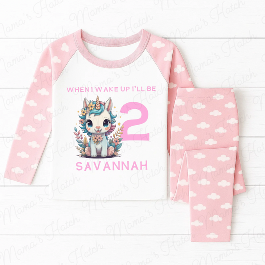 Floral Unicorn When I Wake Up I Will Be Pink Birthday Pyjamas