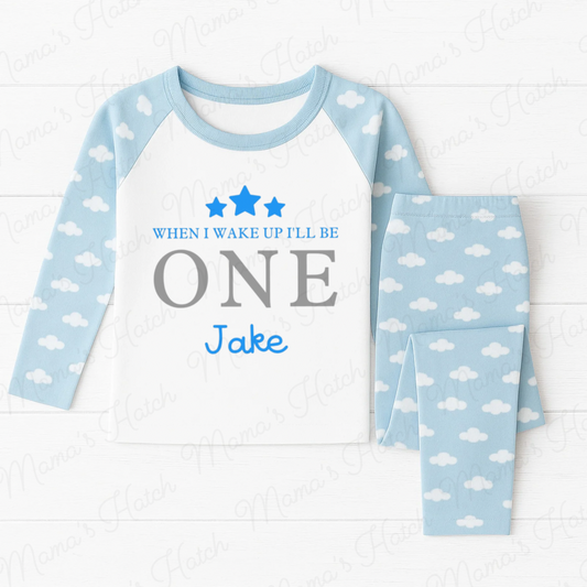 Blue Stars When I Wake Up I Will Be Birthday Pyjamas