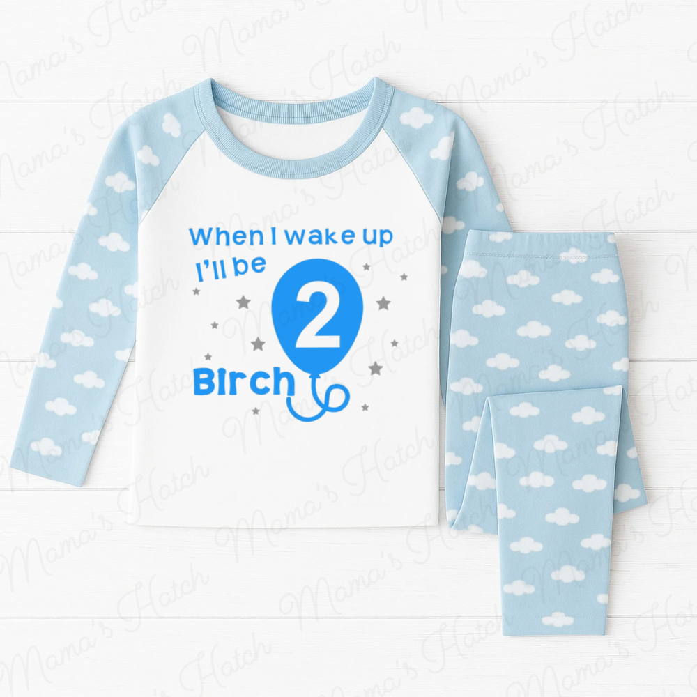 Blue Balloon When I Wake Up I Will Be Birthday Pyjamas