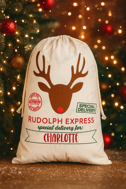 Personalised Reindeer Sack
