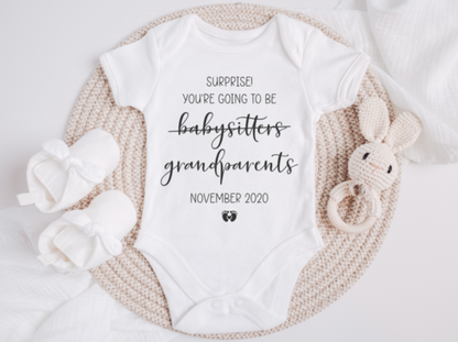 Personalised Funny Grandparents Pregnancy Announcement Vest