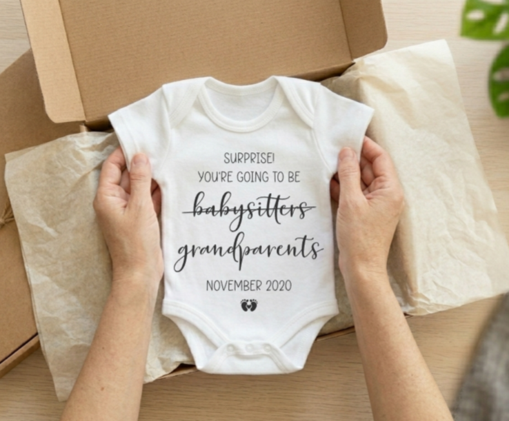Personalised Funny Grandparents Pregnancy Announcement Vest