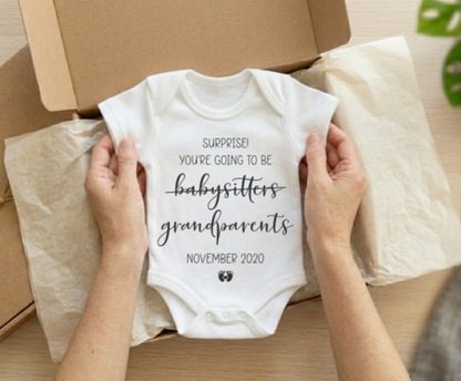 Personalised Funny Grandparents Pregnancy Announcement Vest