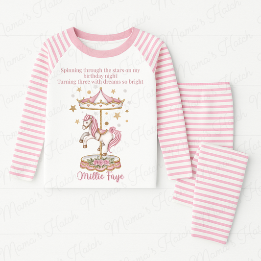 Personalised Carousel Birthday Pyjamas