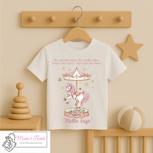 Personalised Carousel Birthday T-Shirt