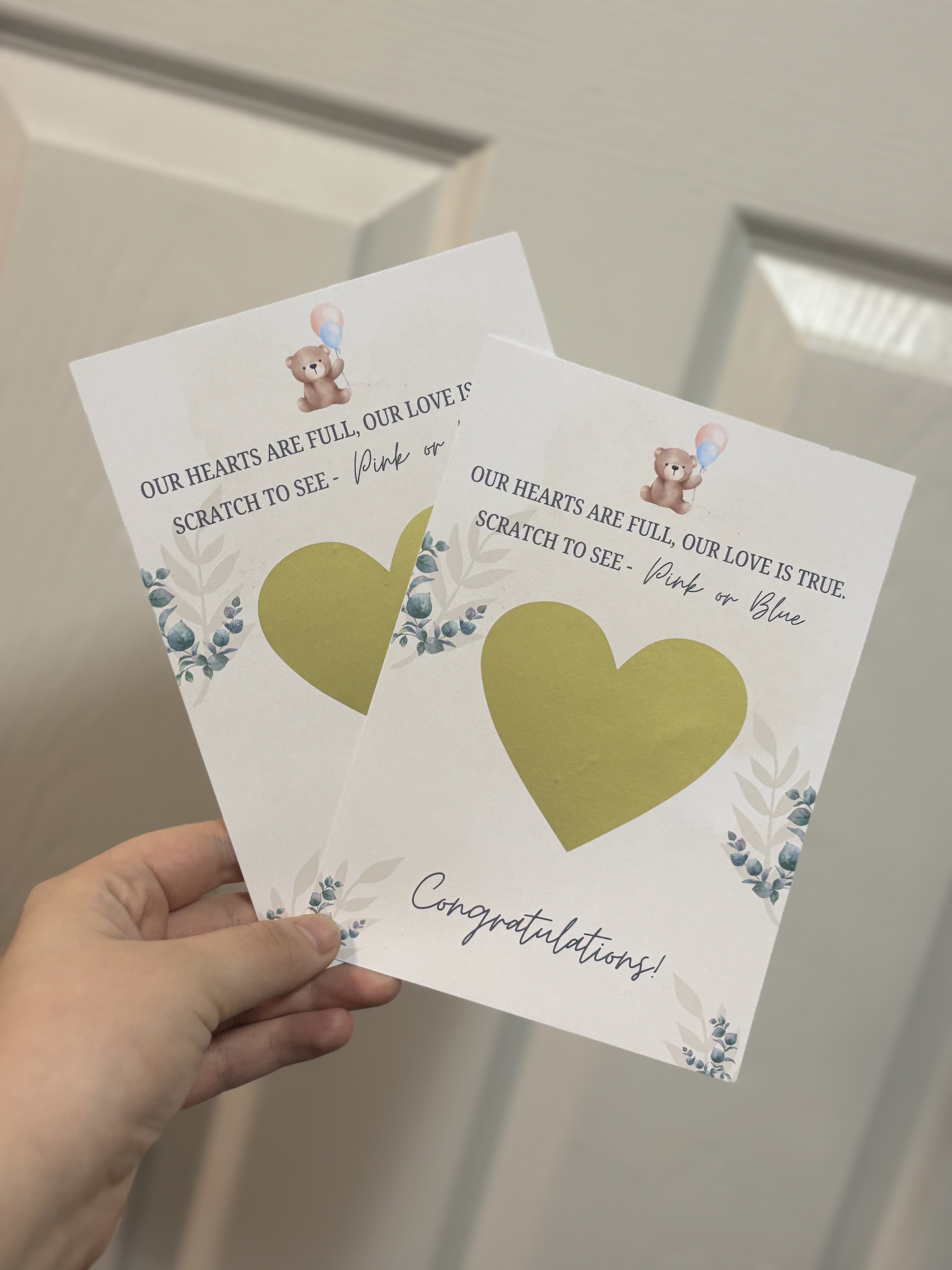 Gender Reveal Heart Scratch Cards image 0