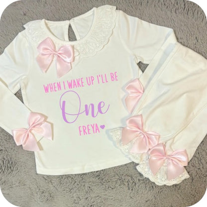 Create Your Own - When I Wake Up Frilly Birthday Pyjamas With Bows image 0