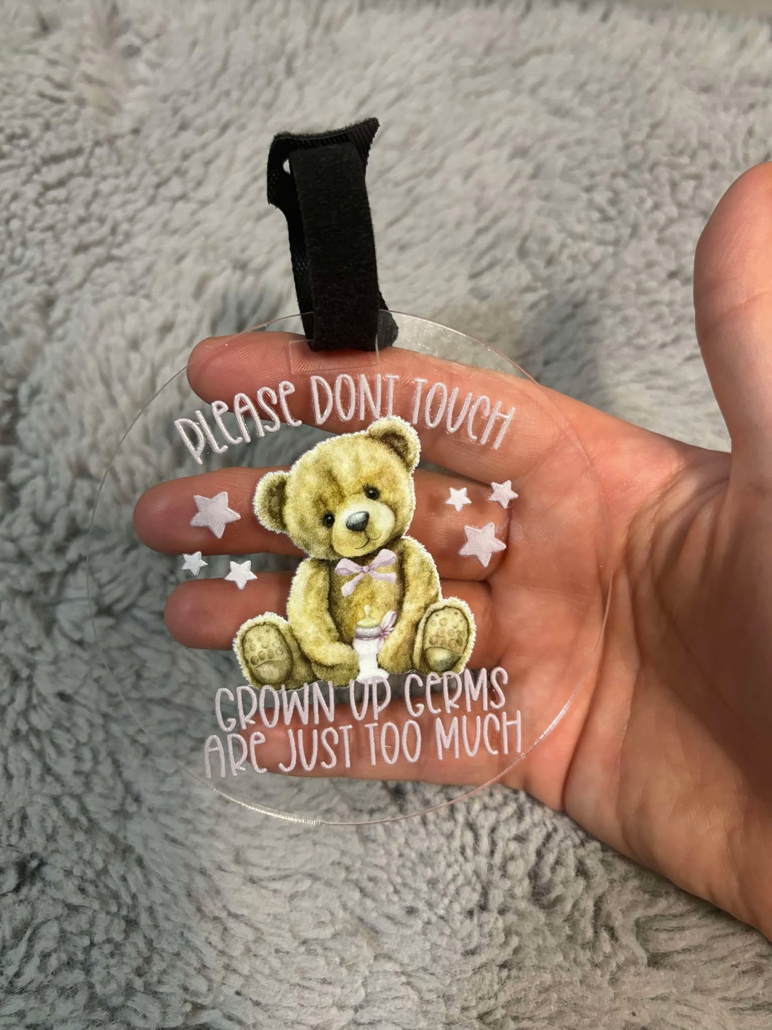 Pink Baby Teddy Germ Tag image 1