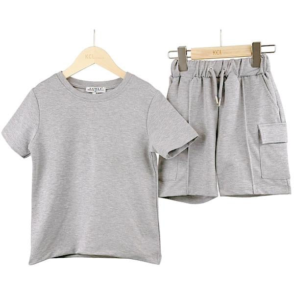 LEO boys t-shirt and shorts set grey image 0