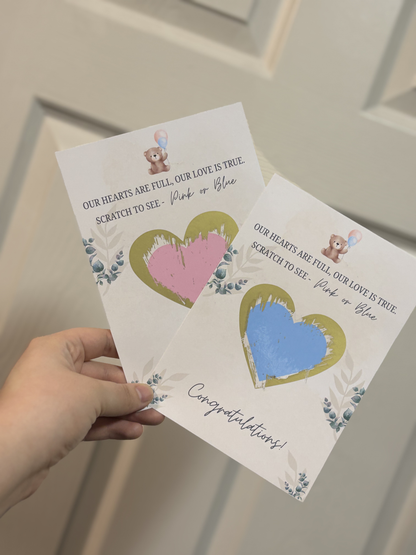 Gender Reveal Heart Scratch Cards image 2