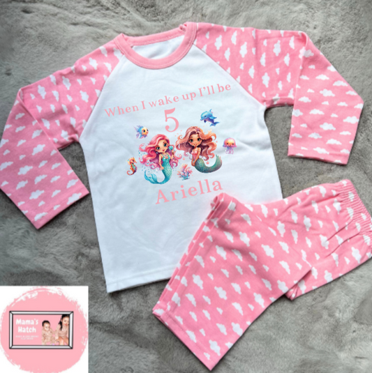 Under The Sea When I Wake Up I Will Be Pink Birthday Pyjamas image 0