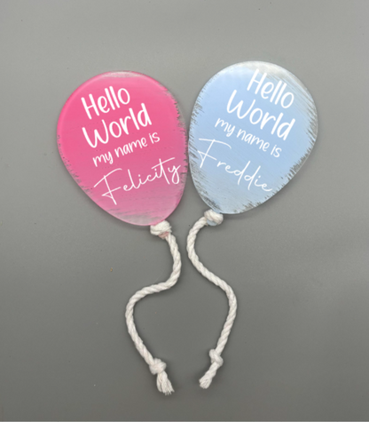 Personalised Baby Acrylic Balloon Plaque image 0