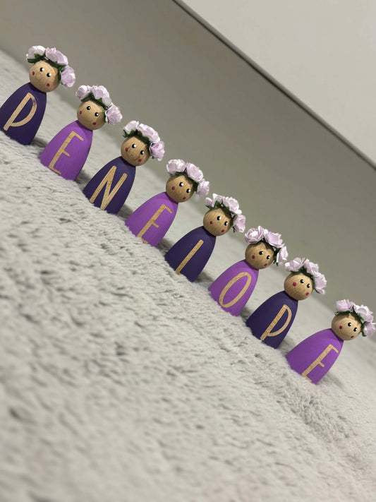 Personalised Purple & Lilac Peg Dolls image 0